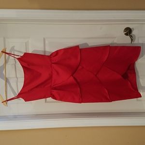 NWT - Vintage Betsey Johnson Size 6 Red Satin Short/Knee Length Evening Dress